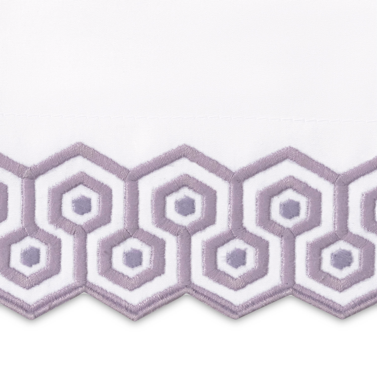 Swatch Sample of Stack of Matouk Felix Bedding in Lilac  Color