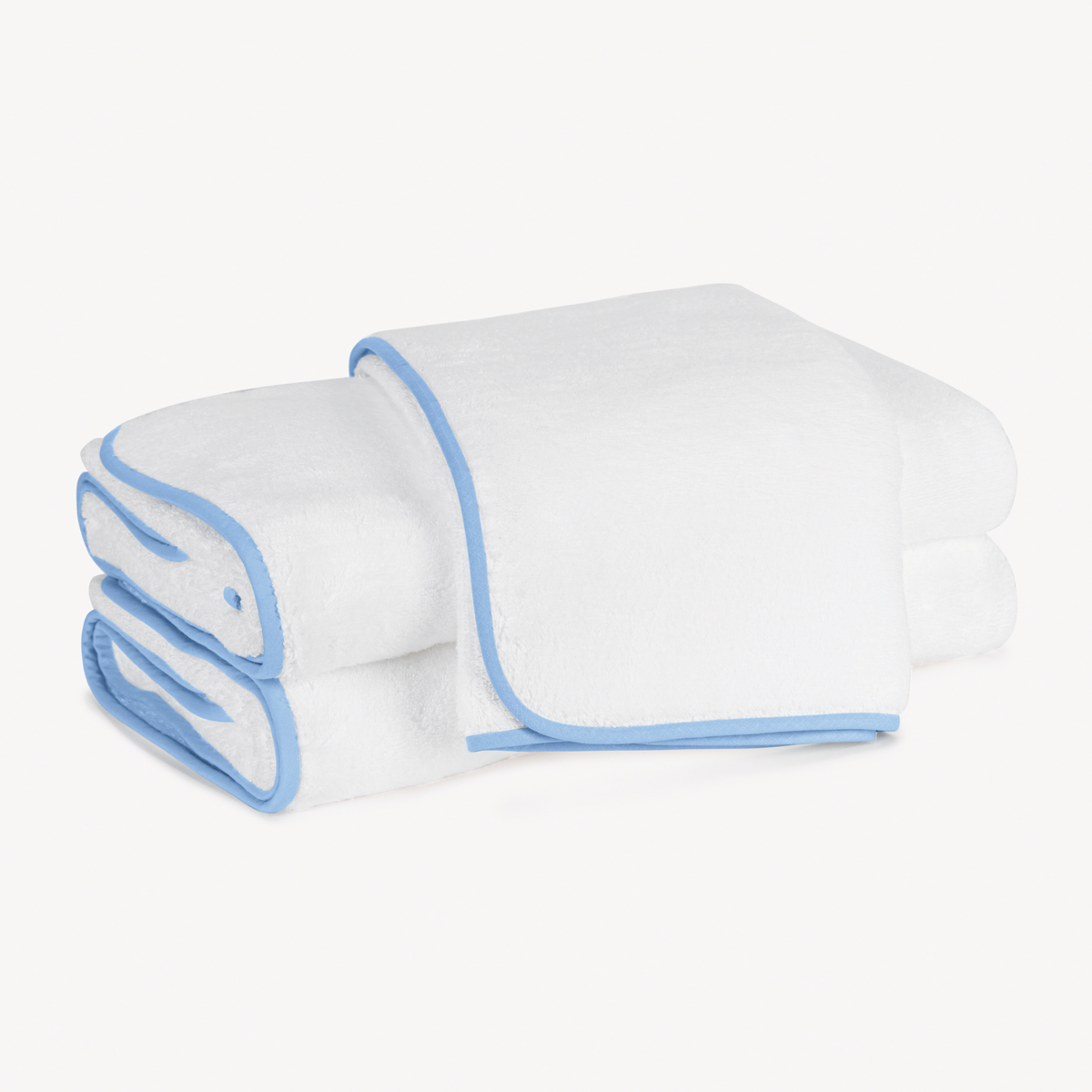 Folded Matouk Giza Bath Collection in Azure color