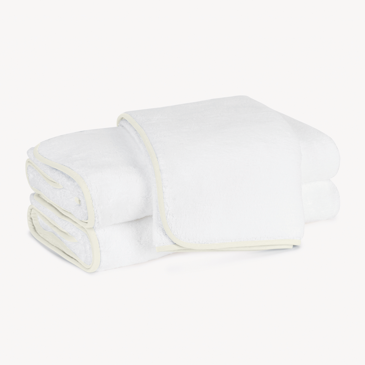 Folded Matouk Giza Bath Collection in Ivory color