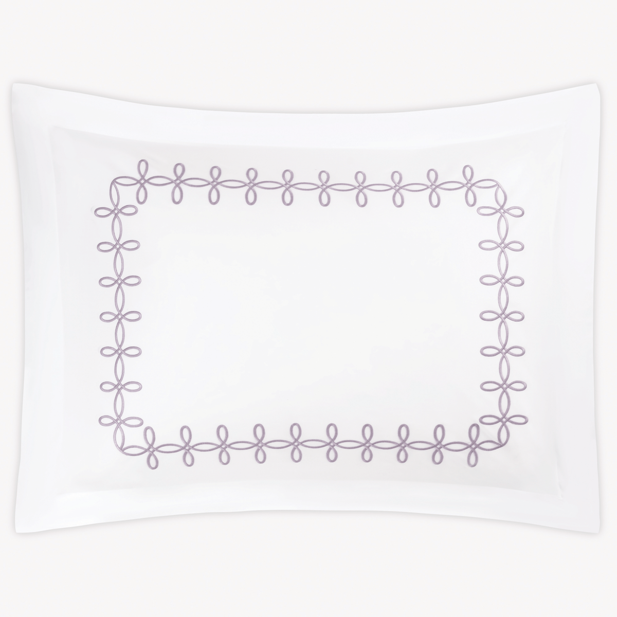 Sham Silo of Matouk Gordian Knot bedding in Lilac color, set against a plain white background