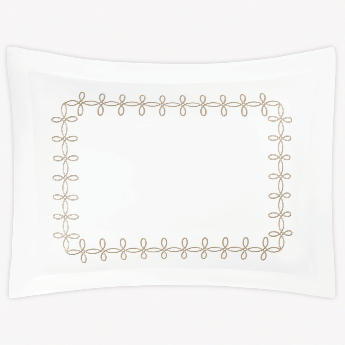 Sham Silo of Matouk Gordian Knot bedding in Truffle color, set against a plain white background