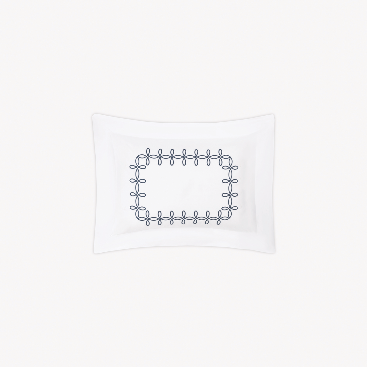Boudoir Sham of Matouk Gordian Knot bedding in Baltic color, set against a plain white background