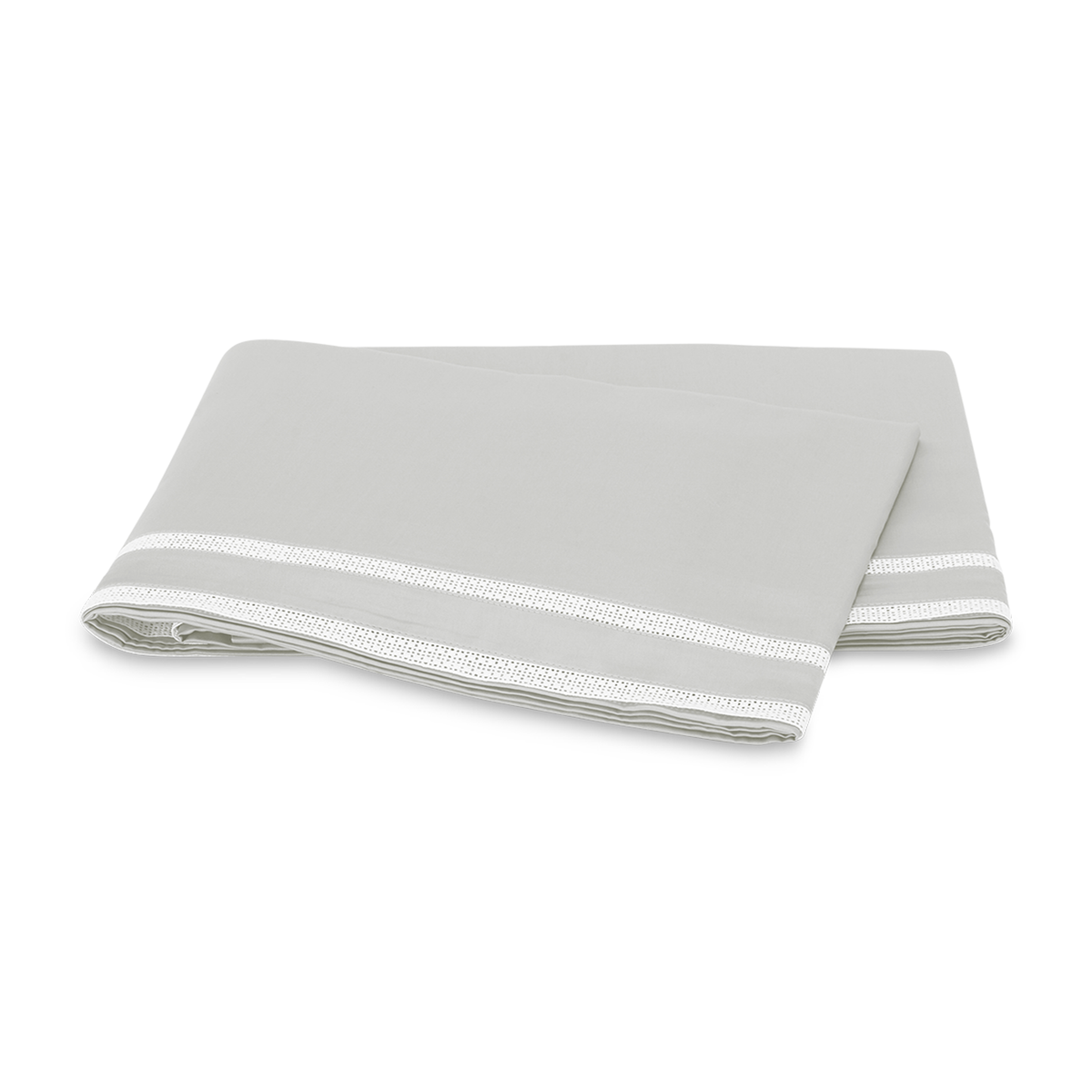 Flat Sheet of Matouk Grace Bedding in Color Silver