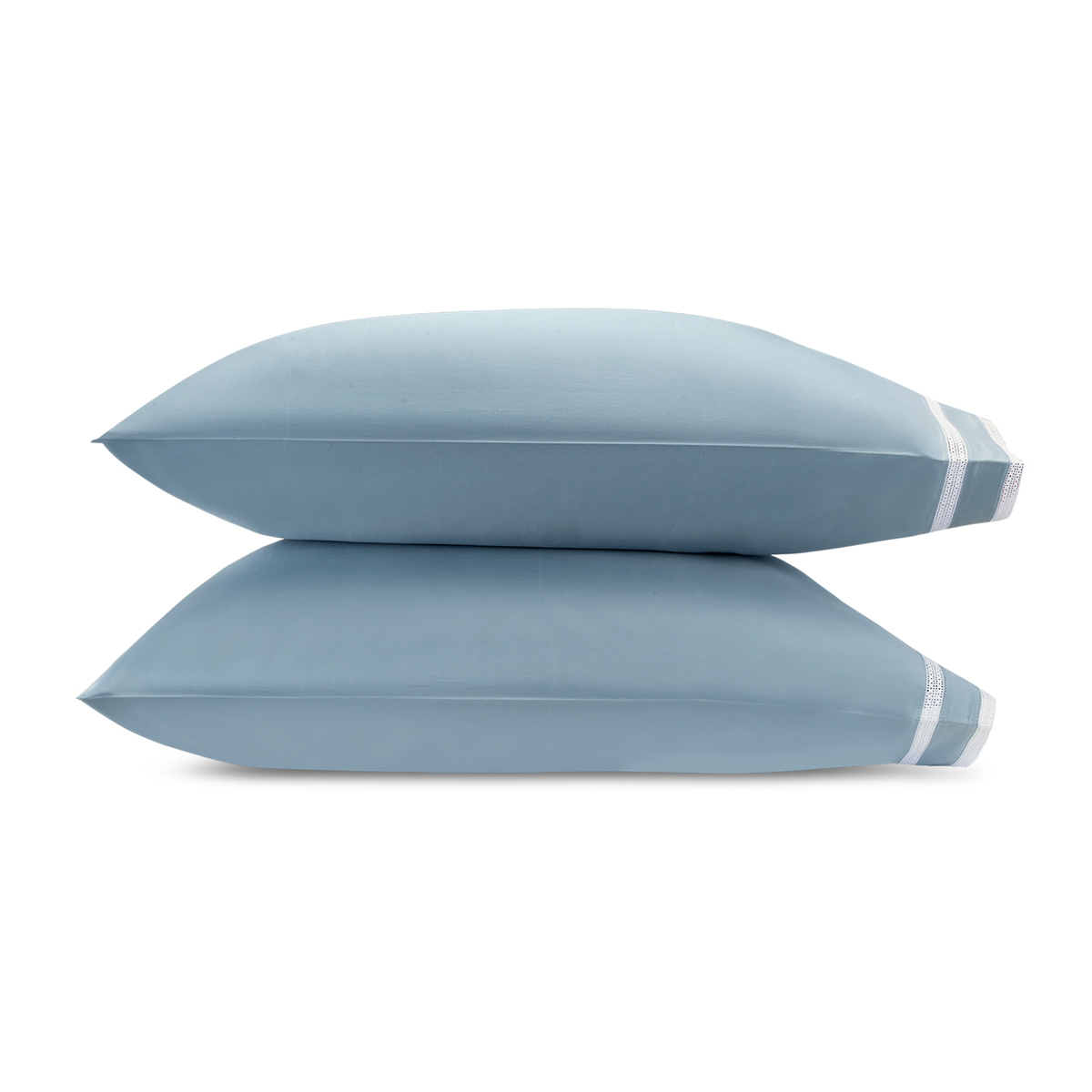 Pair of Pillowcase of Matouk Grace Bedding in Color Hazy Blue