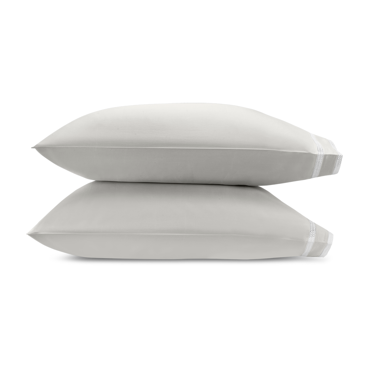 Pair of Pillowcase of Matouk Grace Bedding in Color Silver