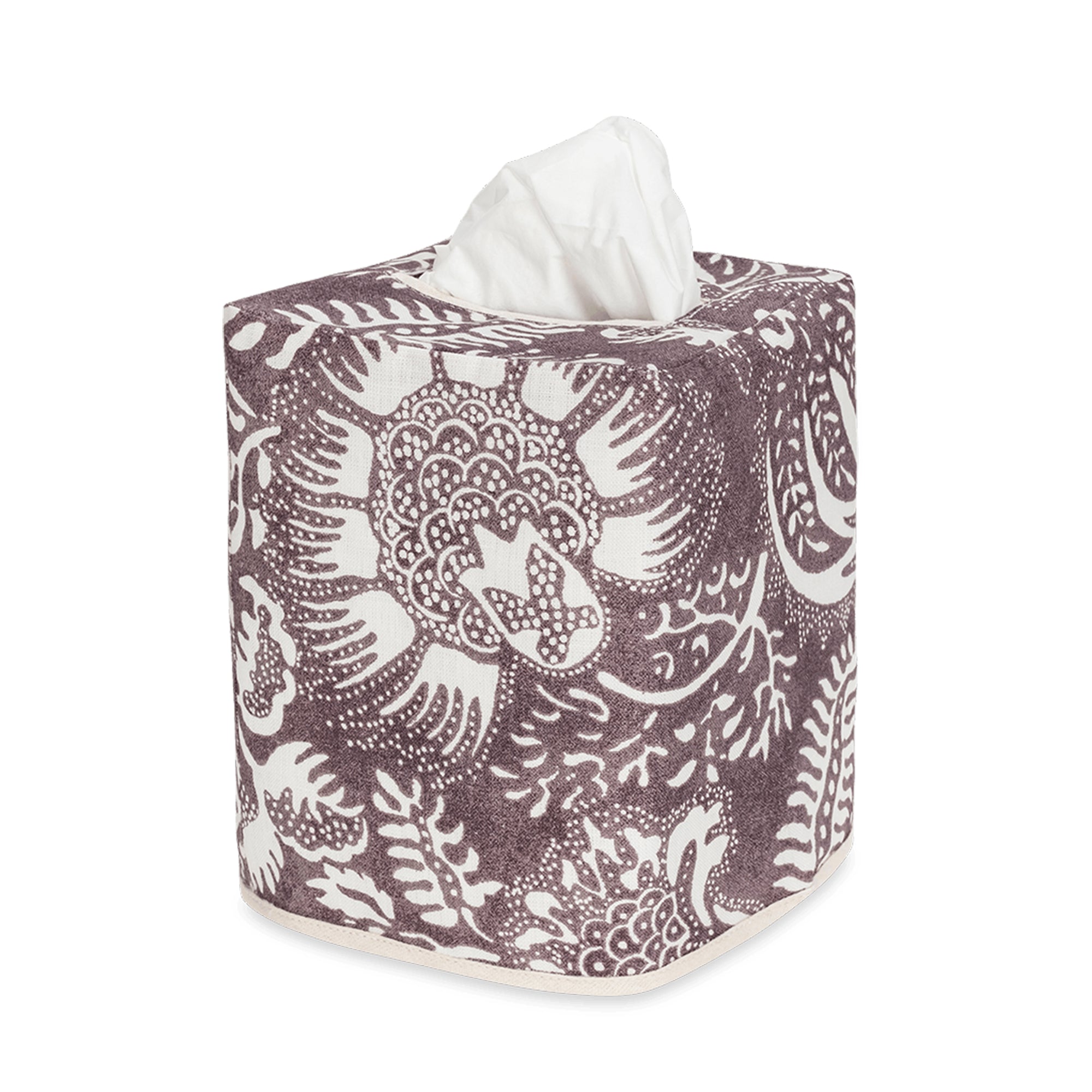 Silo Image of Matouk Granada Linen Tissue Box Cover in Thistle Color