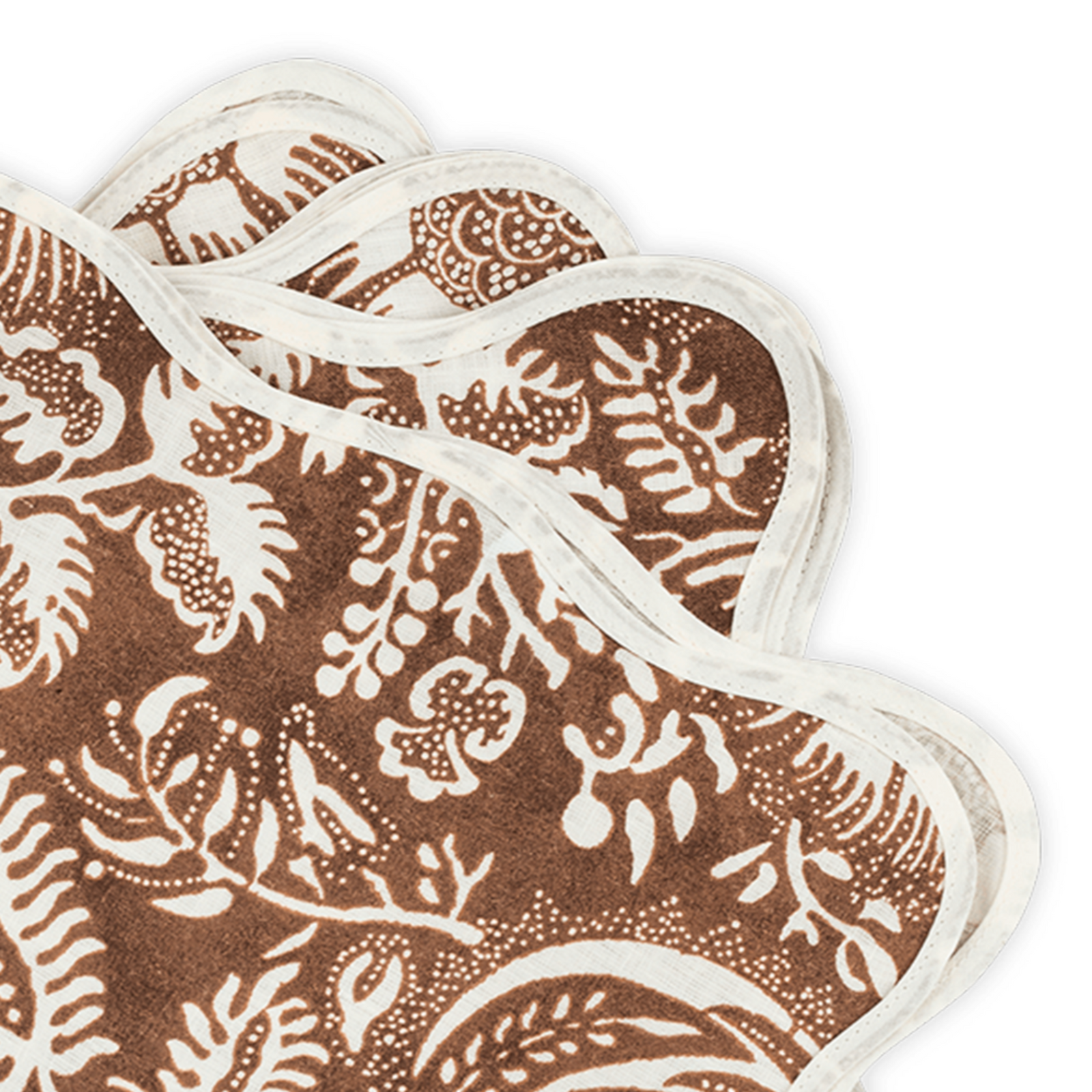 Closeup View of Matouk Granada Table Linens Chestnut