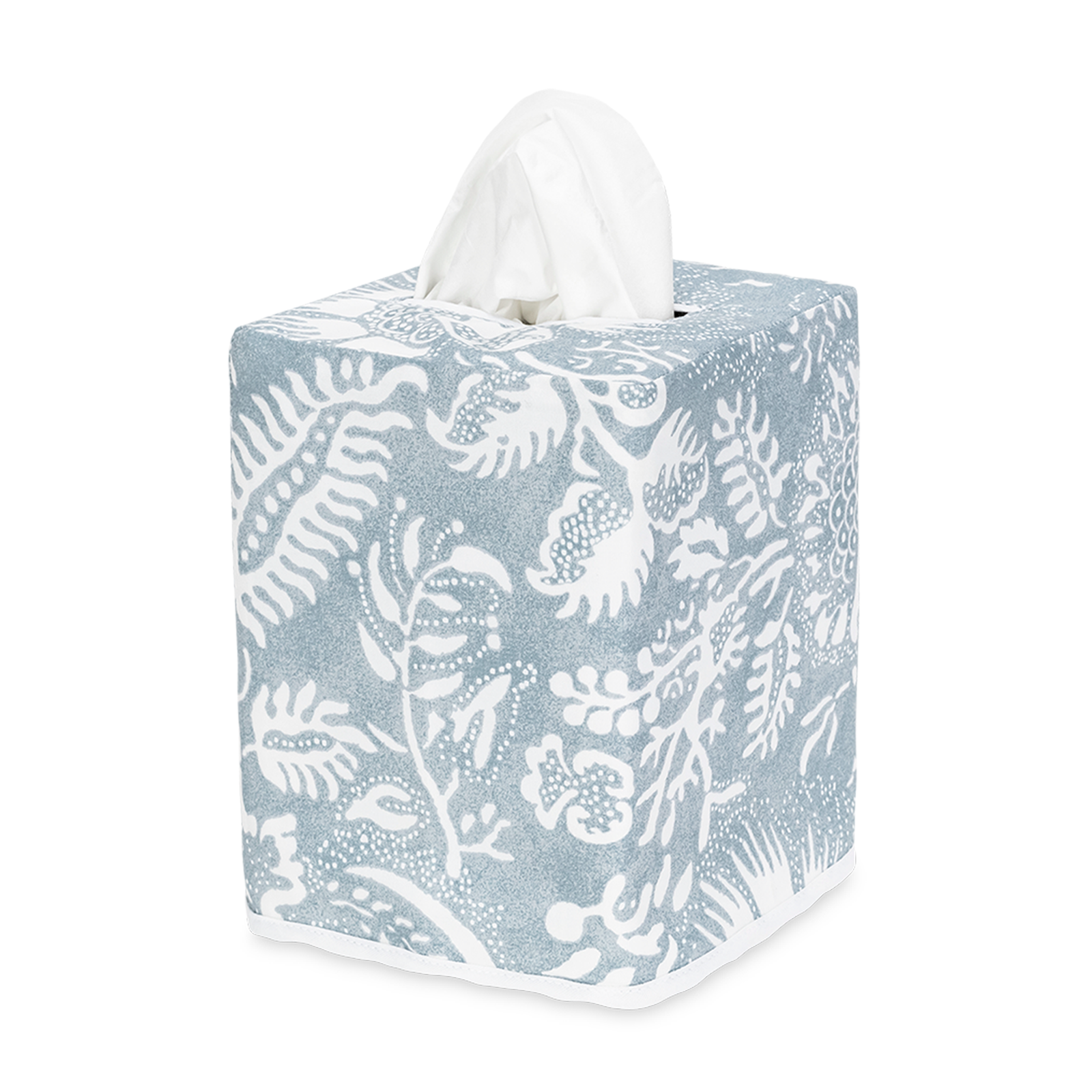 Silo Image of Matouk Granada Tissue Box Cover in Color Hazy Blue