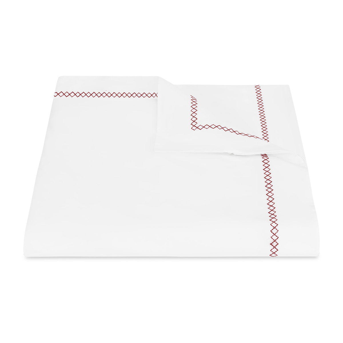 Duvet Cover of Matouk Hatch Bedding in Redberry Color