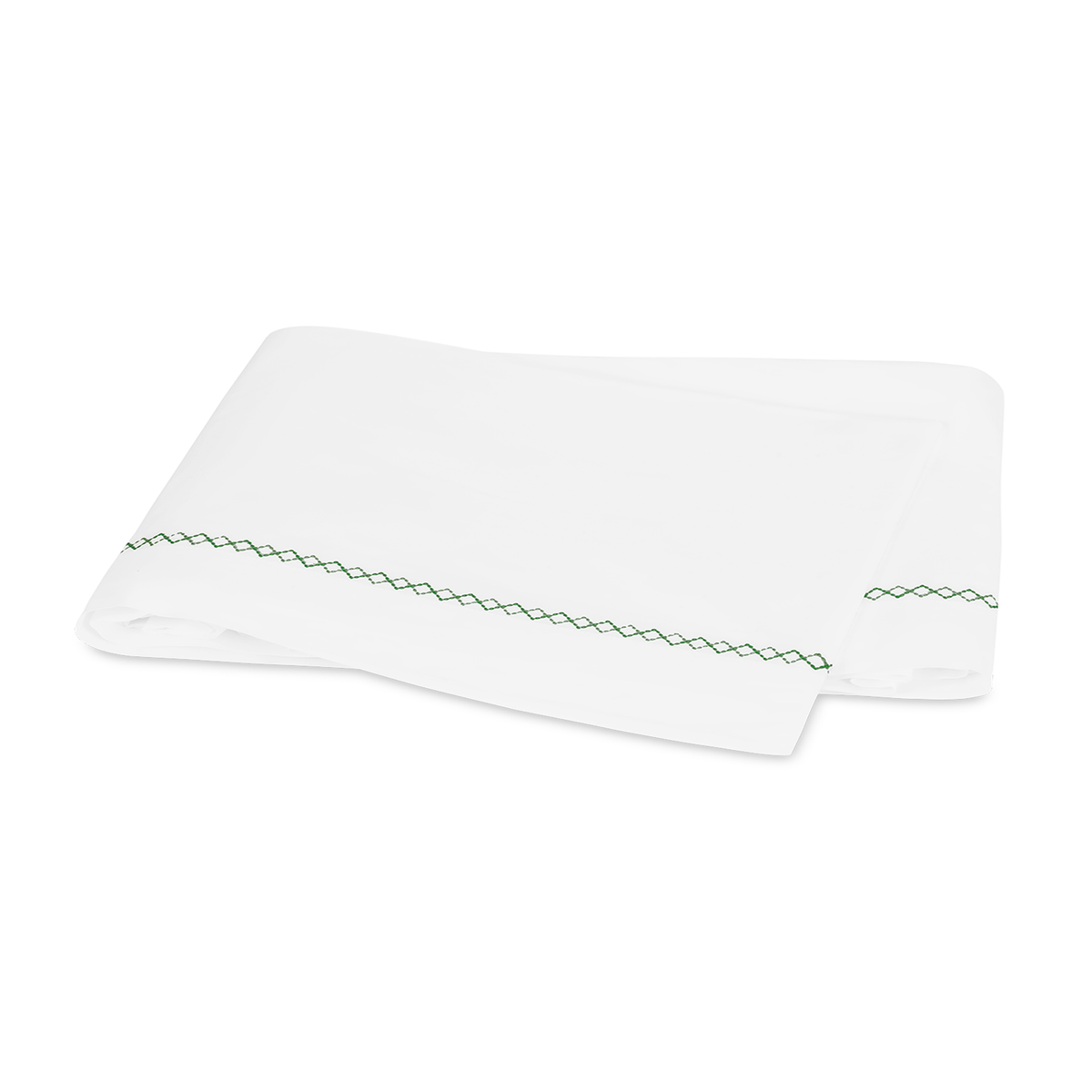 Flat Sheet of Matouk Hatch Bedding in Green Color