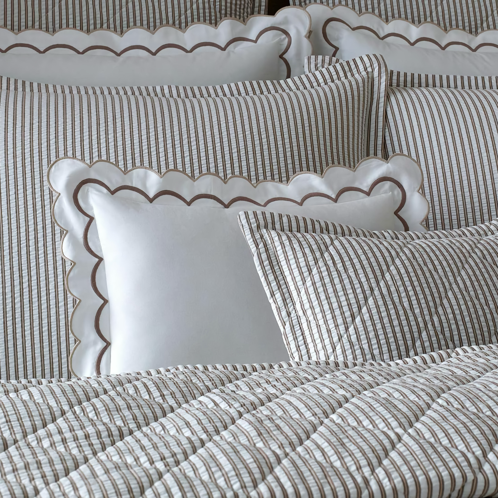 Matouk India Bedding in Driftwood Color with Matteo Bark
