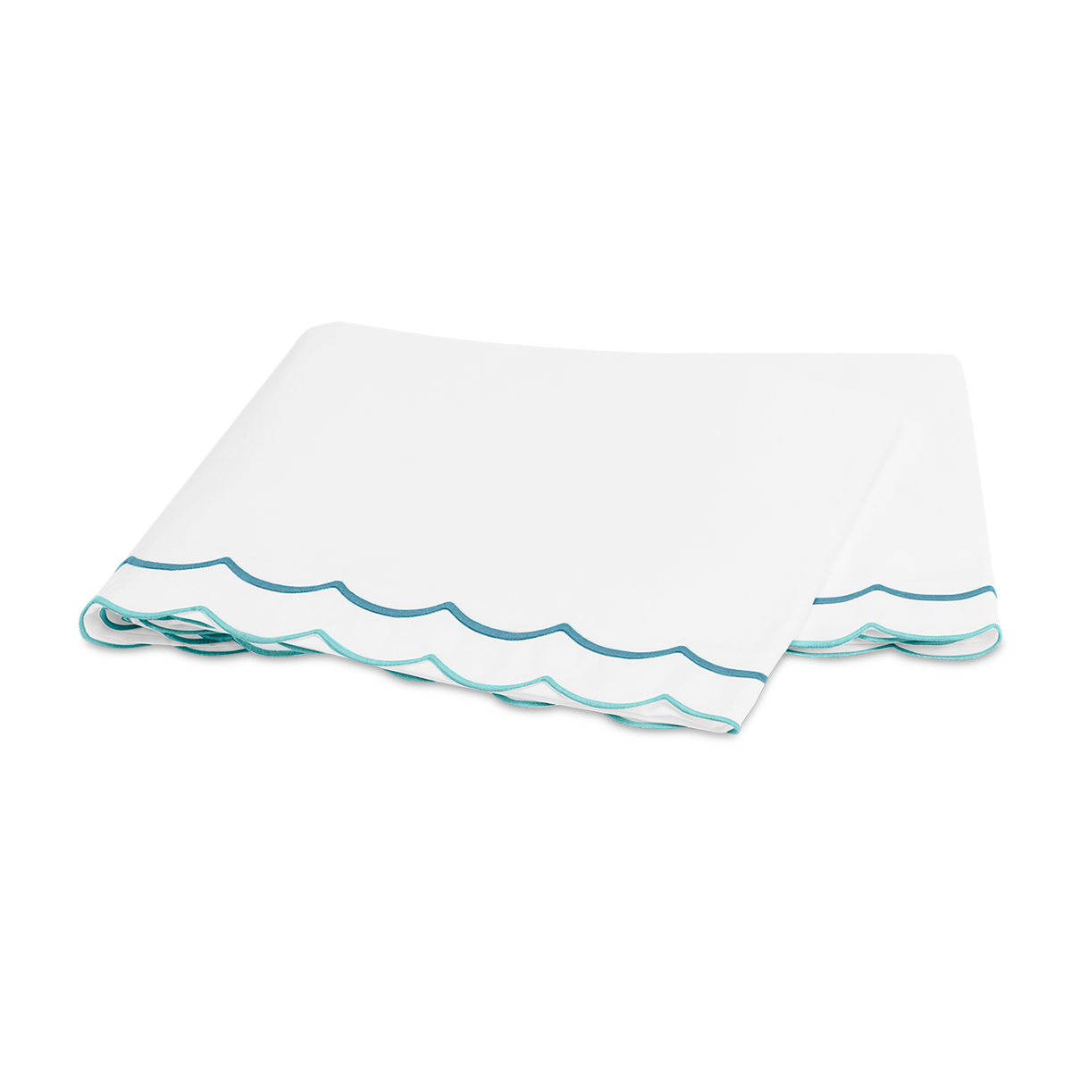 Flat Sheet of Matouk India Bedding in Cerulean Color