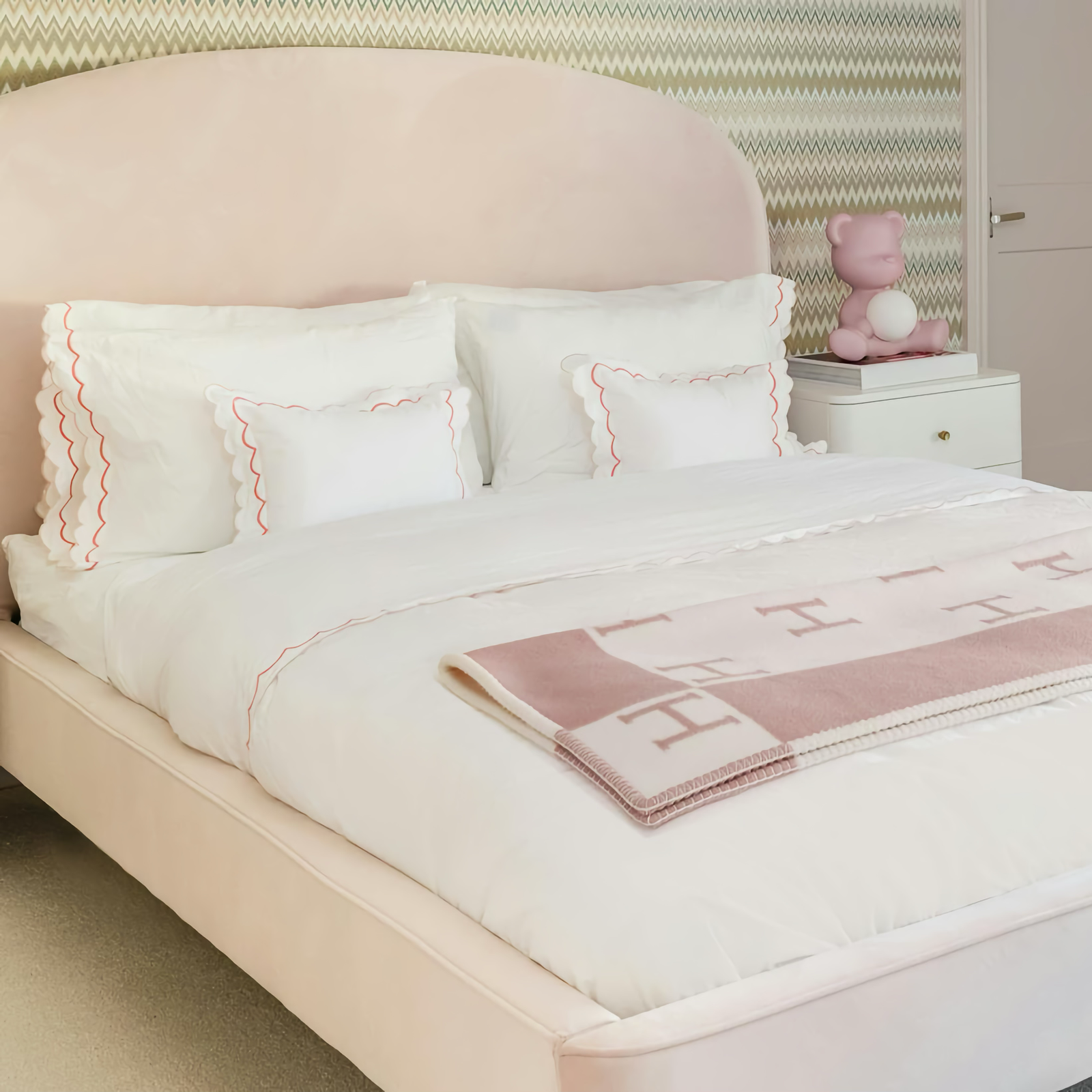 Matouk India Bedding in Blush Color with Coordinate Collections