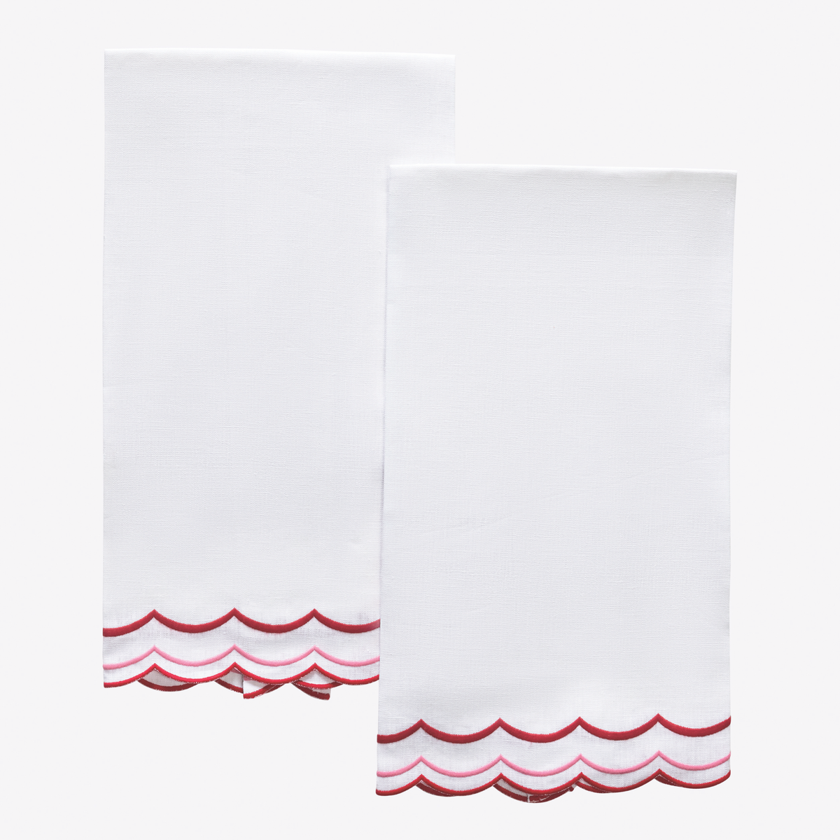 Matouk India Three Guest Towels in Cherry