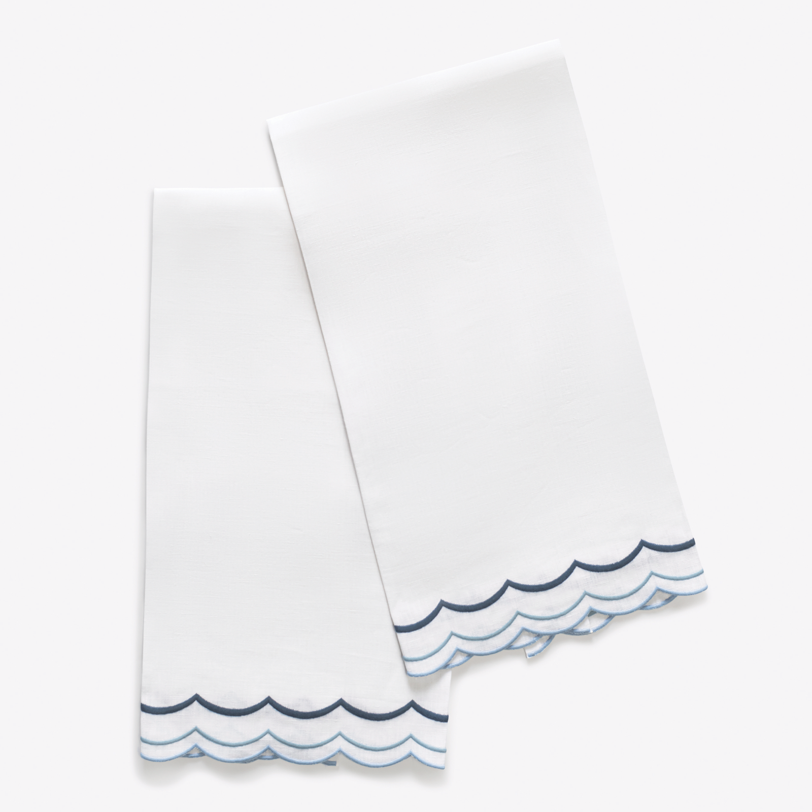 Matouk India Three Guest Towels in Hazy Blue