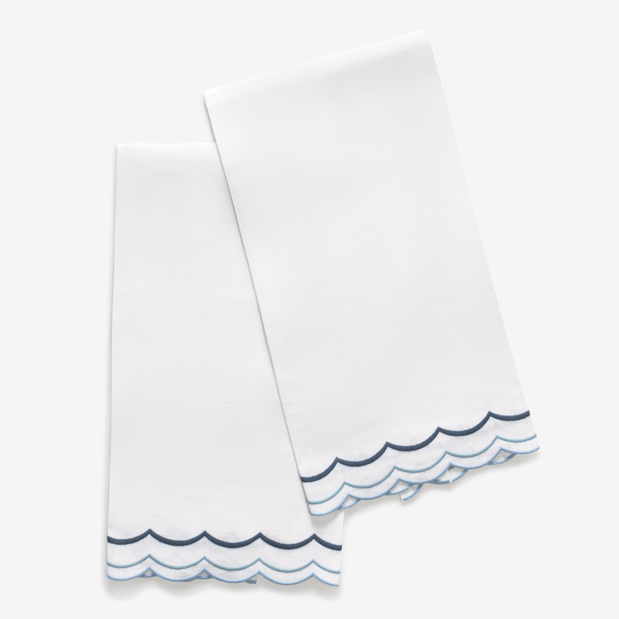 Matouk India Three Guest Towels in Hazy Blue