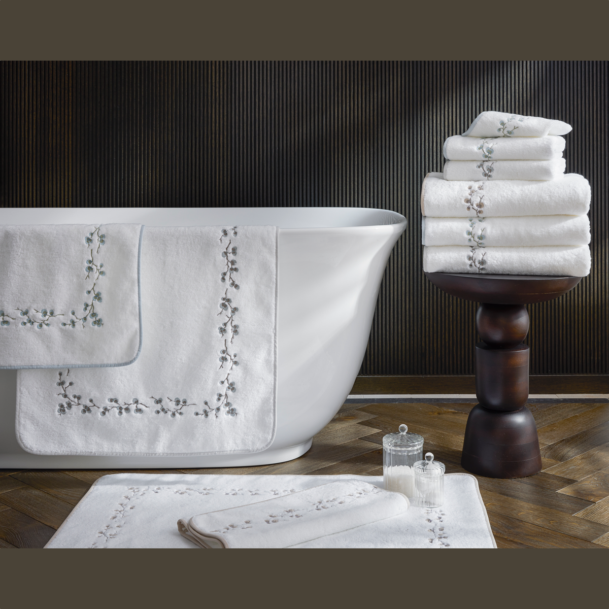 Matouk Jasmine Giza Bath Towels and Mats Collection