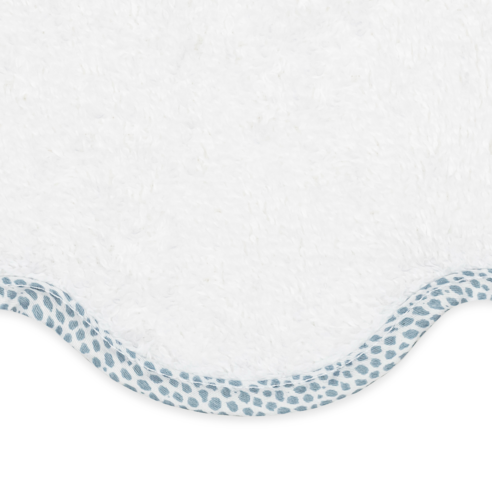 Hazy Blue Matouk Jasper Bath Towels on Countertop