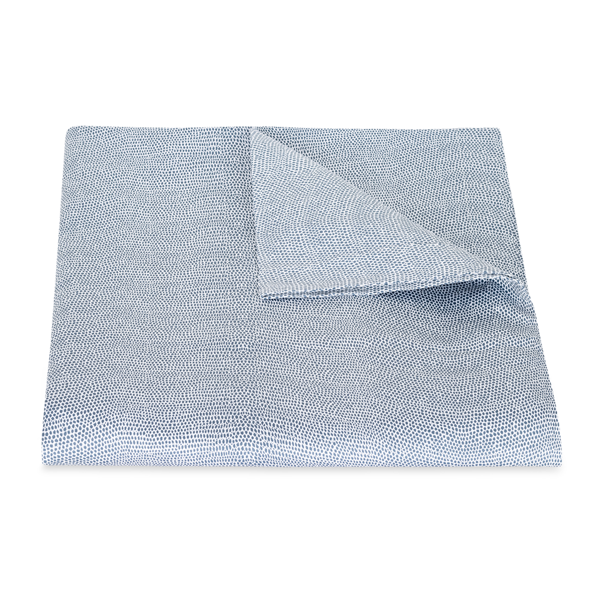 Folded Duvet Cover of Steel Blue Matouk Jasper Bedding