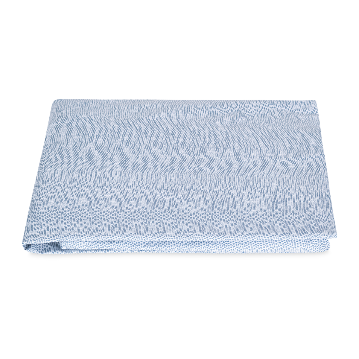 Folded Fitted Sheet of Hazy Blue Matouk Jasper Bedding