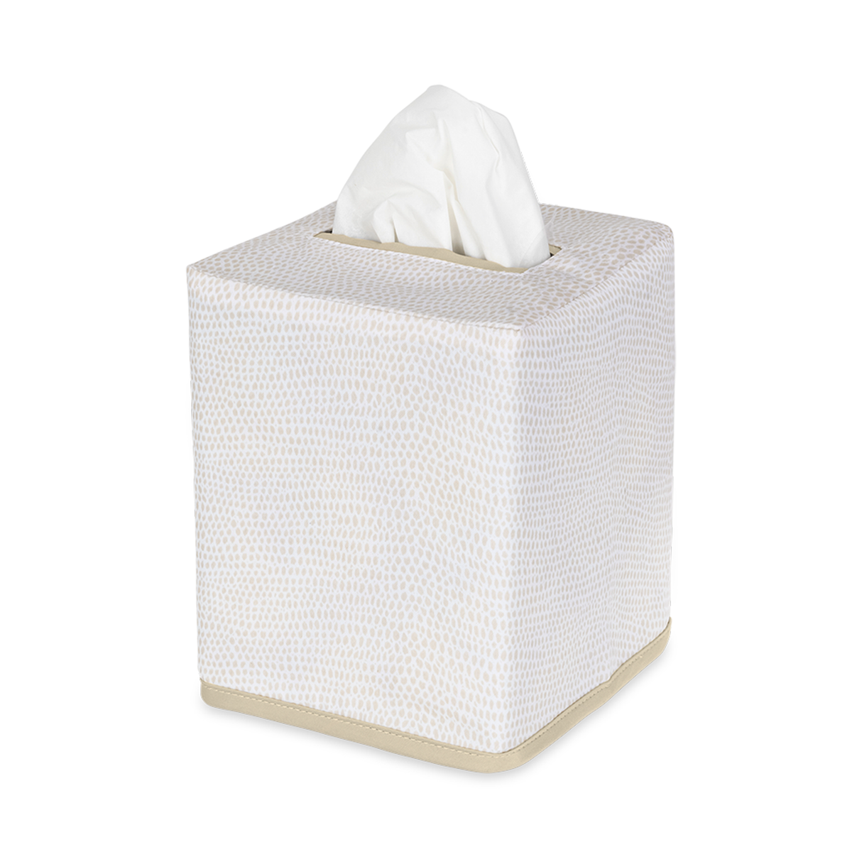 Silo Image of Matouk Jasper Tissue Box Cover in Dune Color