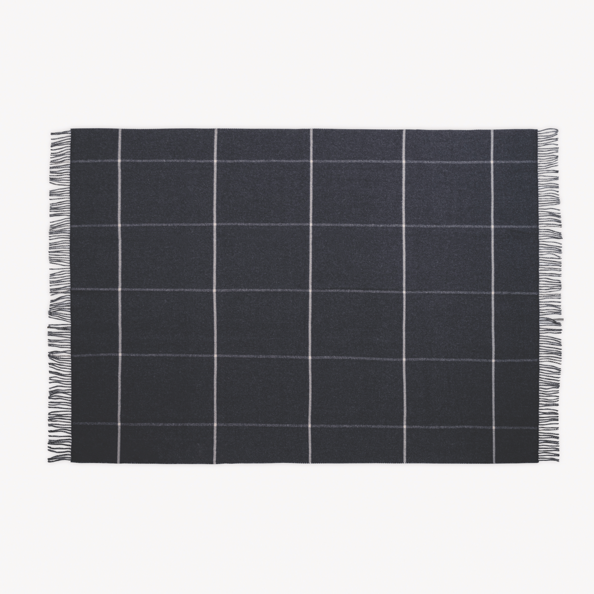 Flat Back view of Matouk Benito Throw in Night color 