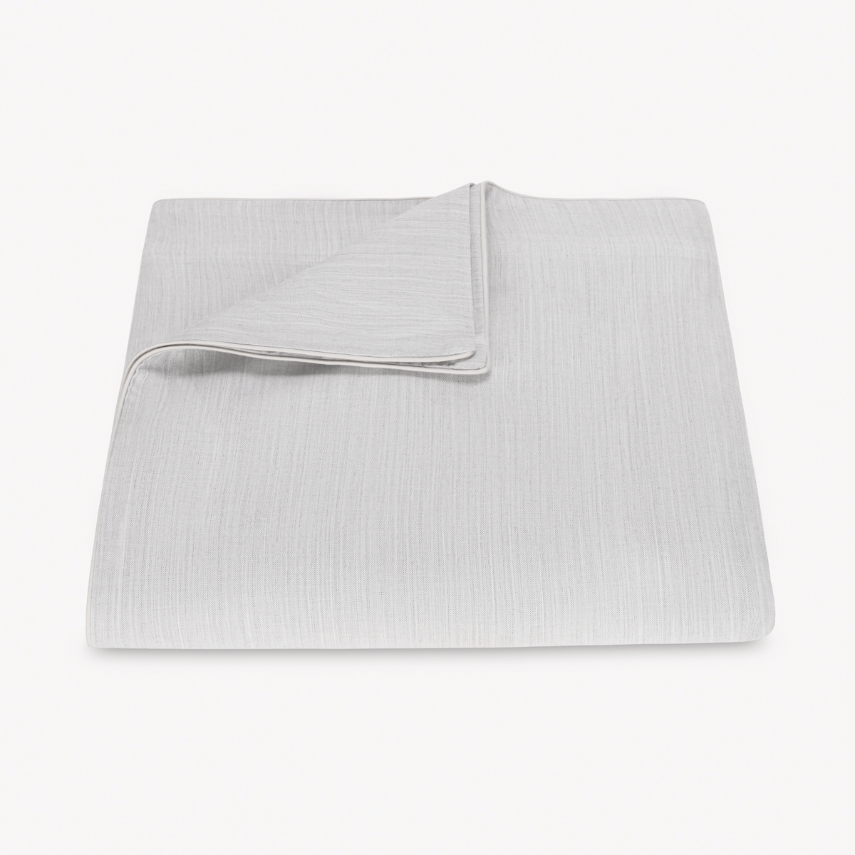 Folded Duvet Cover of Matouk Lana Bedding in Silvee