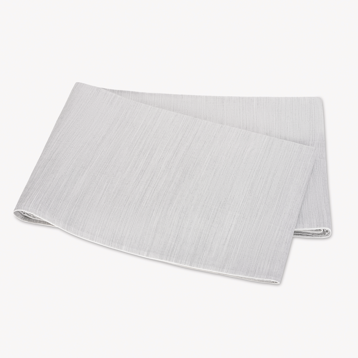 Folded Flat Sheet of Matouk Lana Bedding in Silver