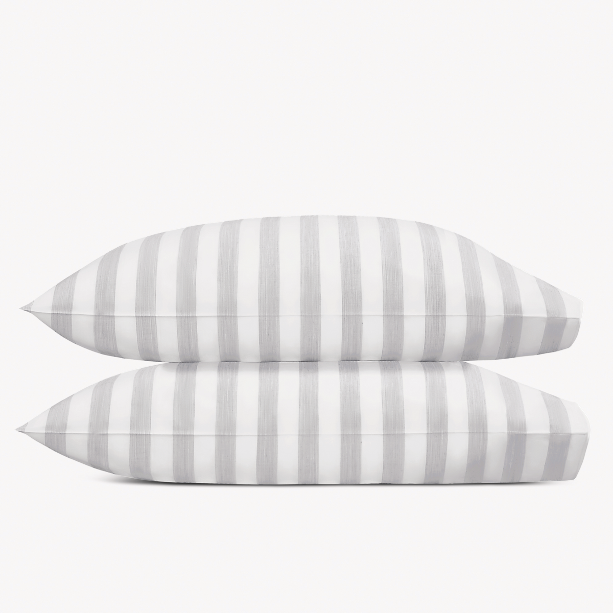 Pillowcases of Matouk Lana Bedding in Silver Stripe