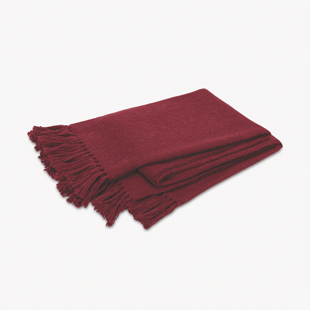 Folded Matouk Lanza Throw in Scarlet 