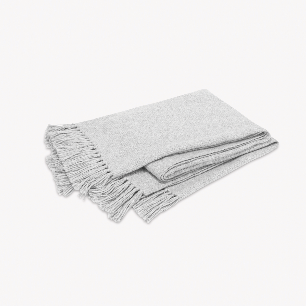 Folded Matouk Lanza Throw in Silver