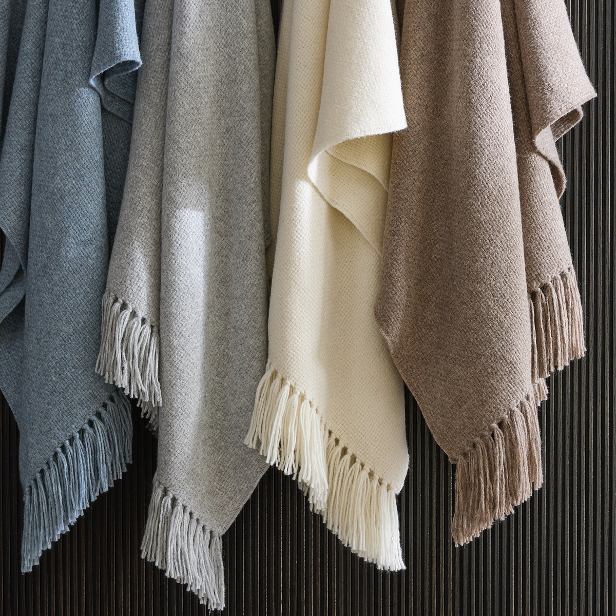 Four Colors of Matouk Lanza Throw Collection