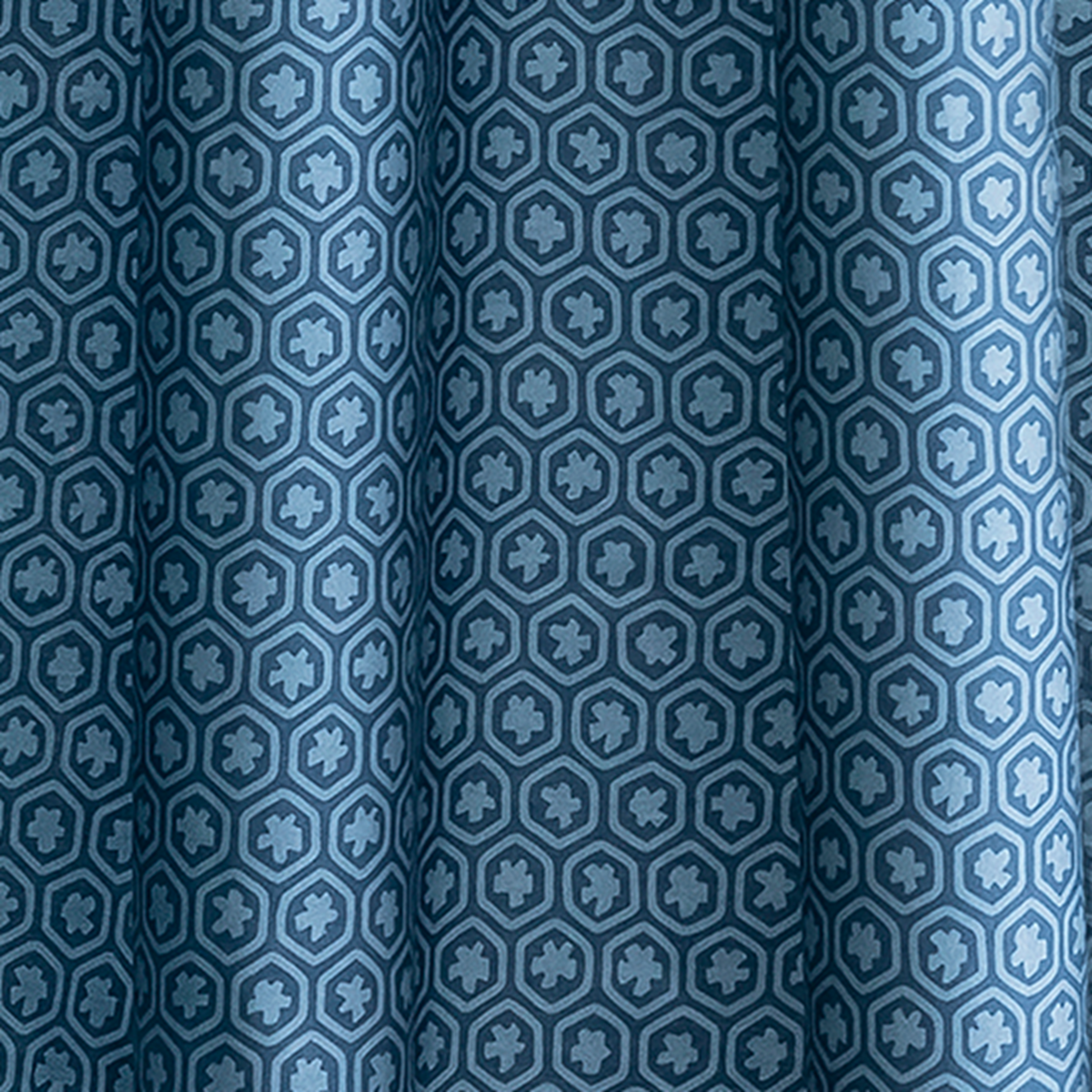 Swatch Sample of Matouk Levi Shower Curtain in Color Prussian Blue