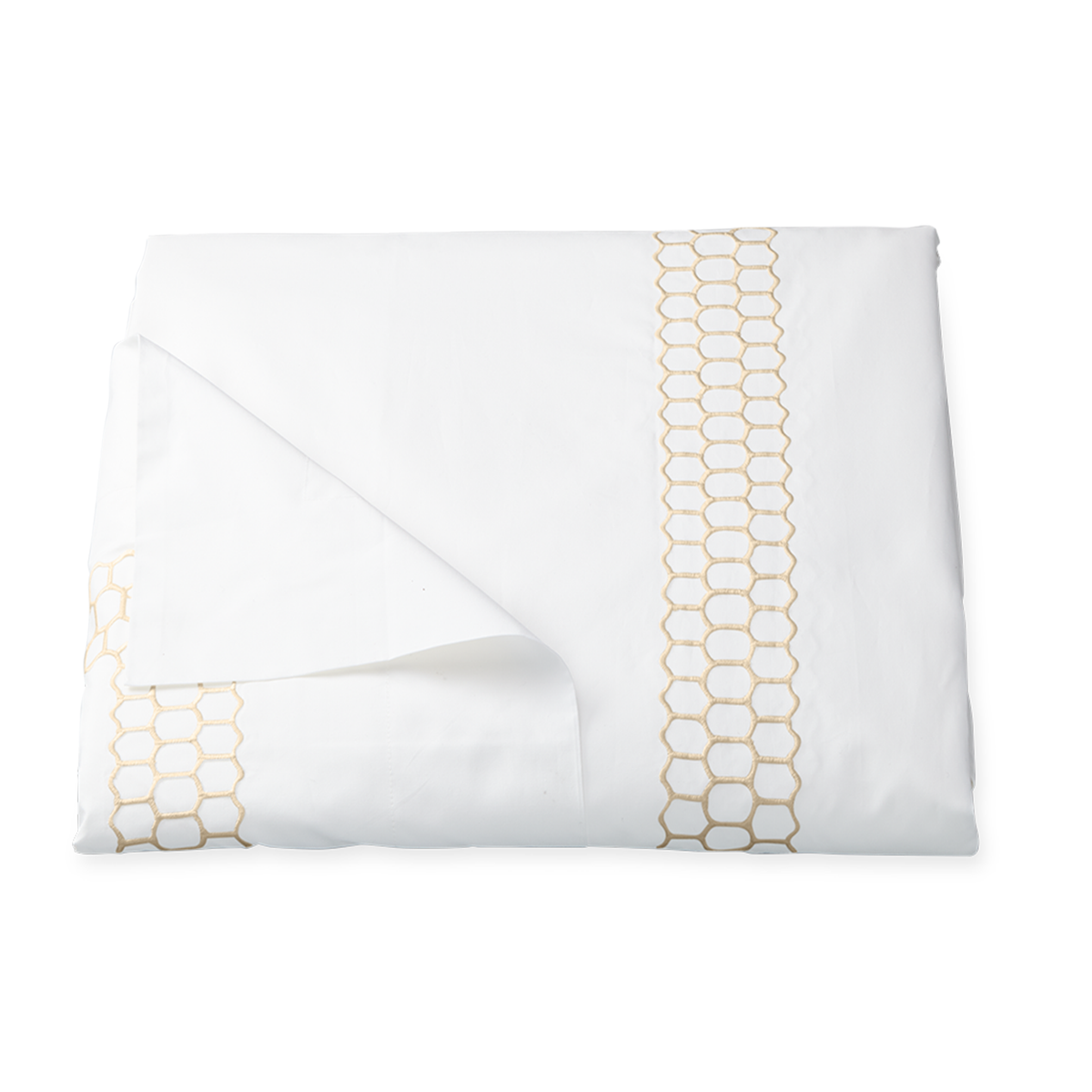 Clear Image of Matouk Liana Bedding Duvet Cover in Champagne Color