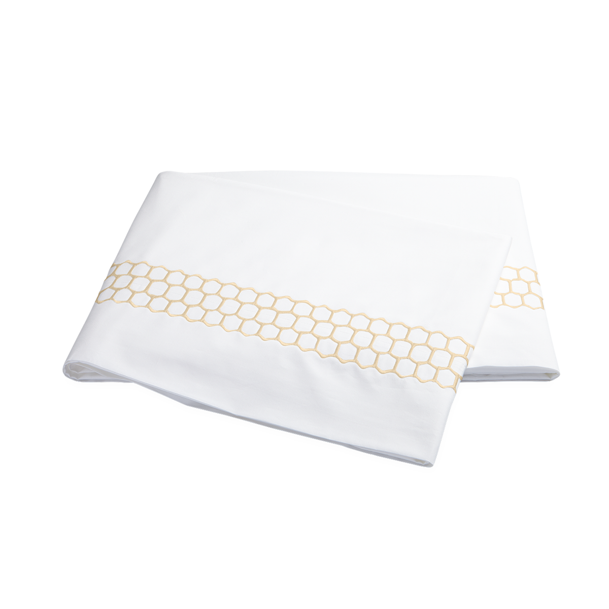 Clear Image of Matouk Liana Bedding Flat Sheet in Champagne Color
