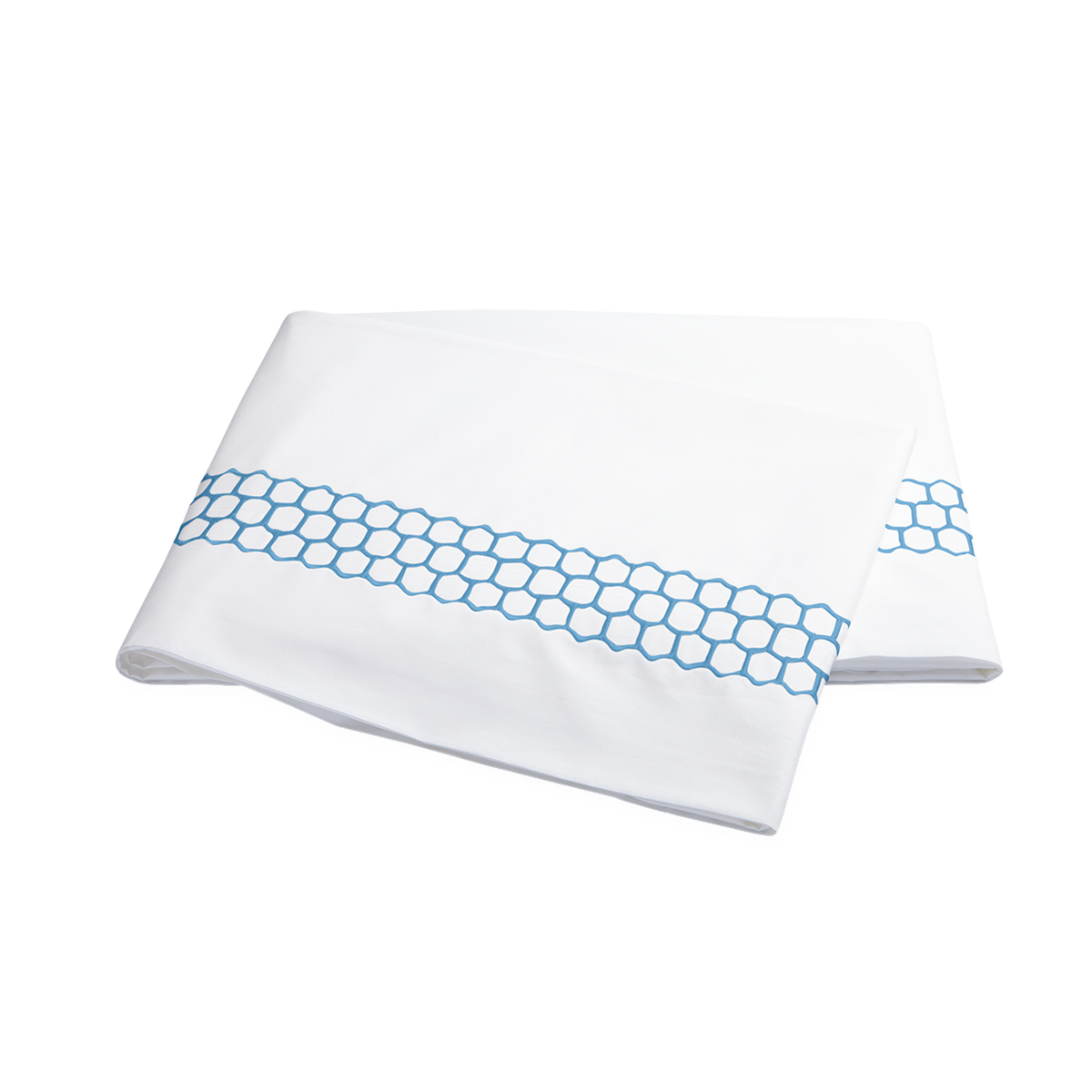 Clear Image of Matouk Liana Bedding Flat Sheet in Ocean Color
