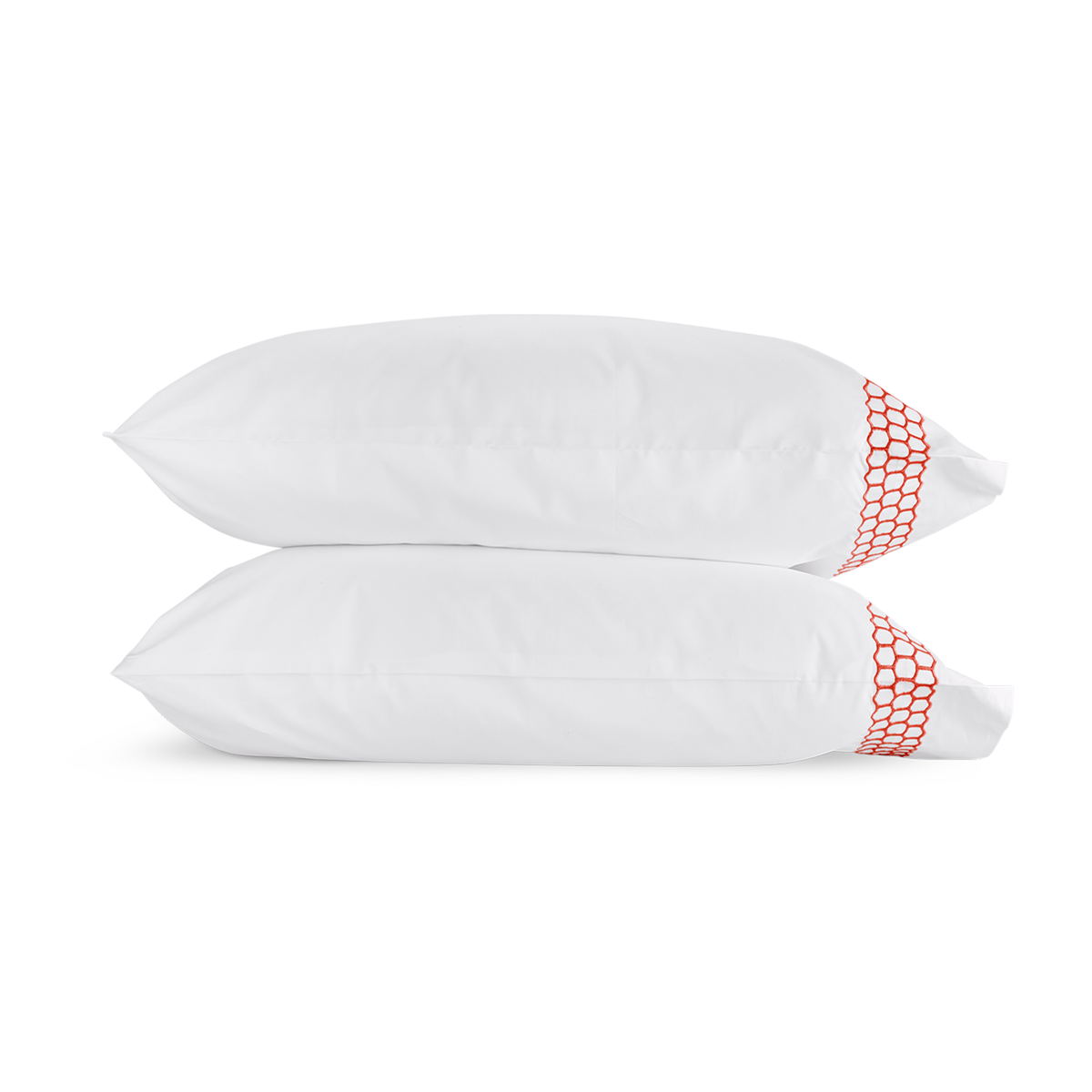 Clear Image of Matouk Liana Bedding Pillowcases in Coral Color