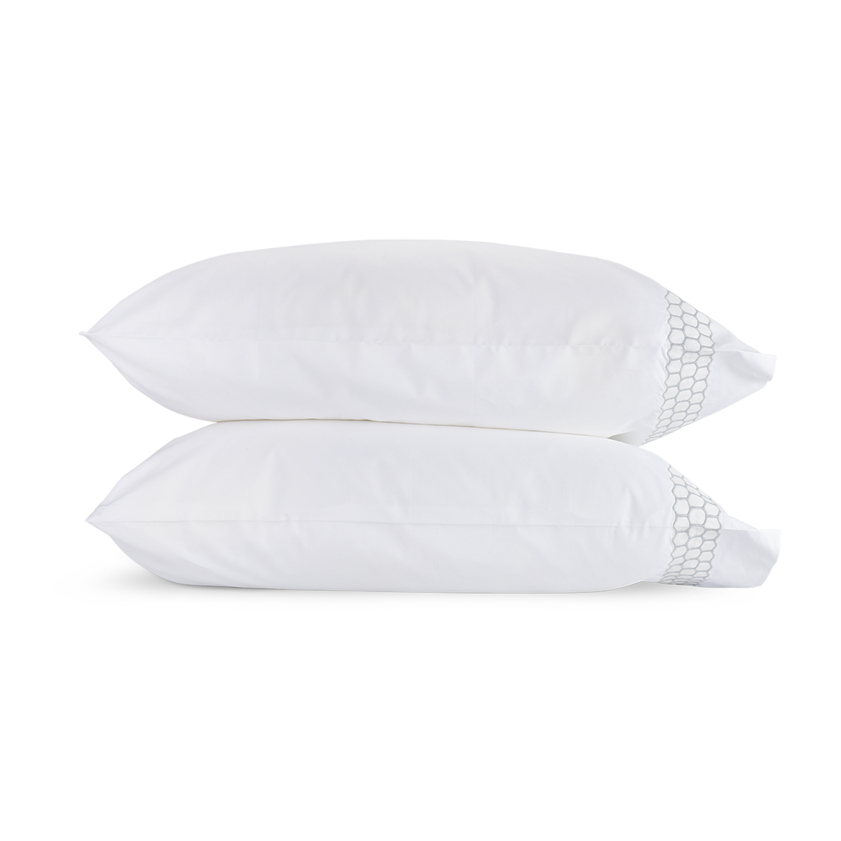 Clear Image of Matouk Liana Bedding Pillowcases in Silver Color
