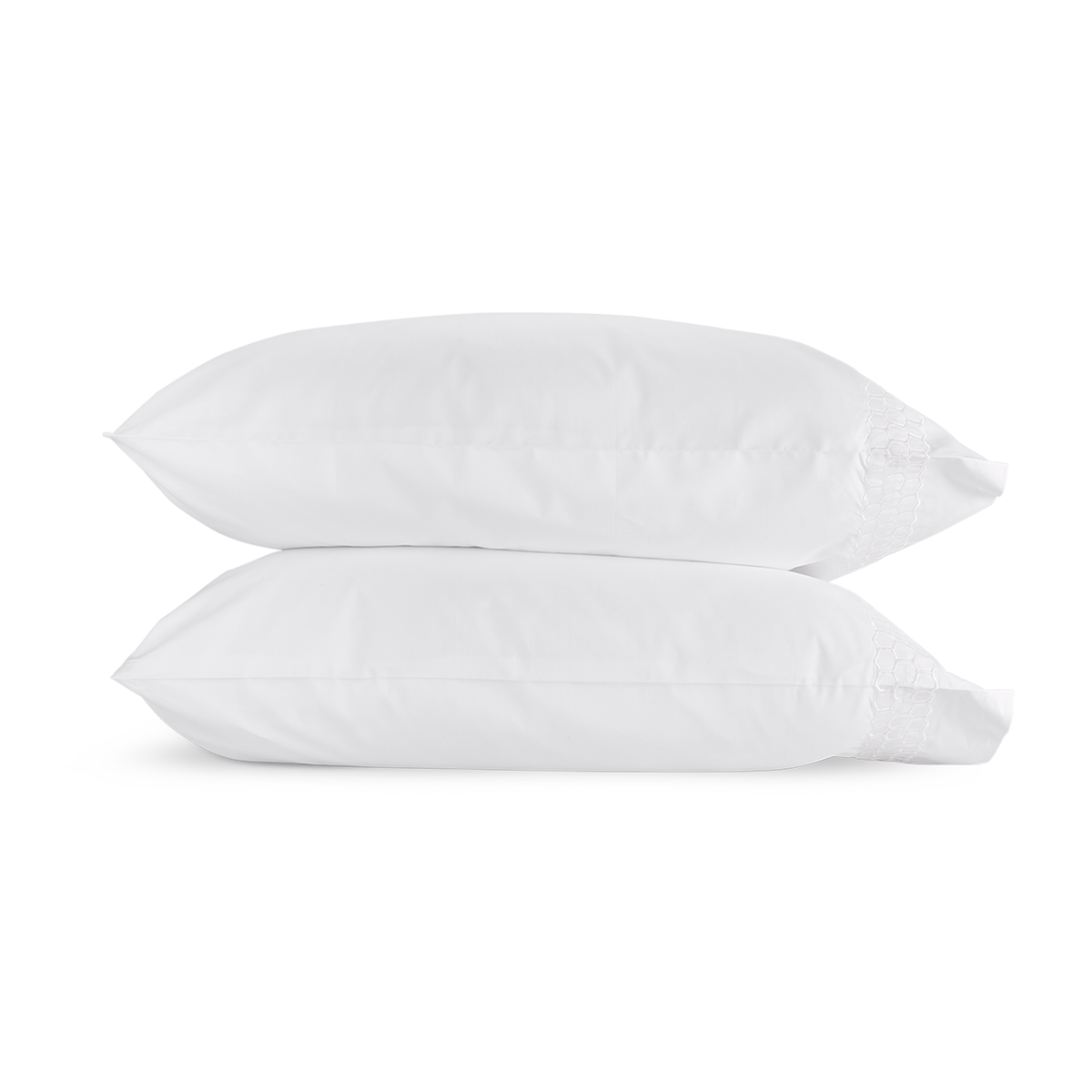 Clear Image of Matouk Liana Bedding Pillowcases in White Color