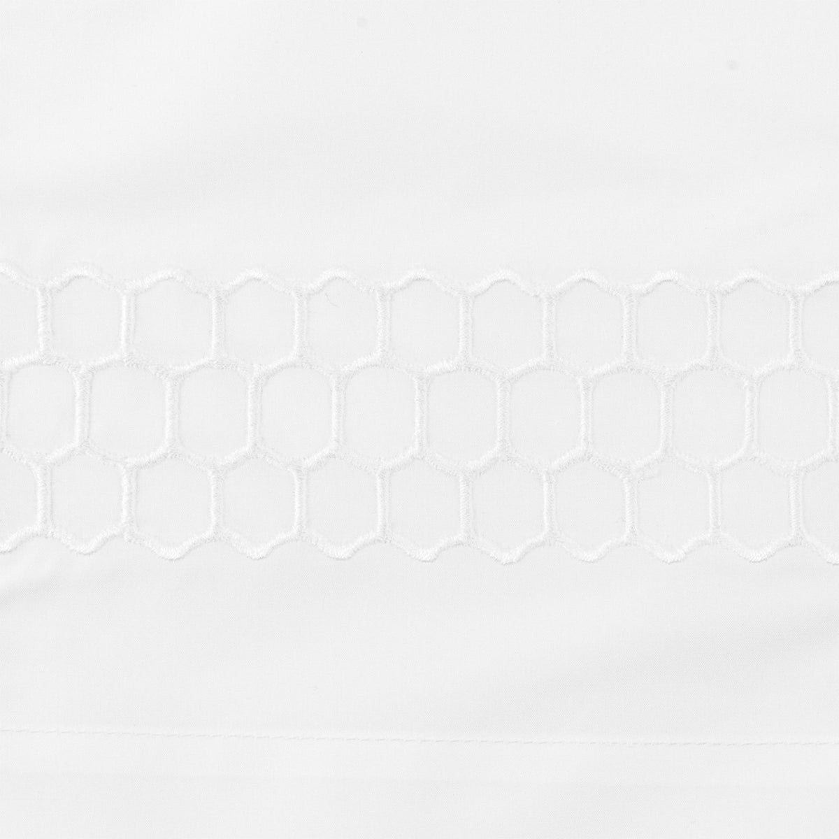 Swatch Sample of  Matouk Liana Bedding in White Color