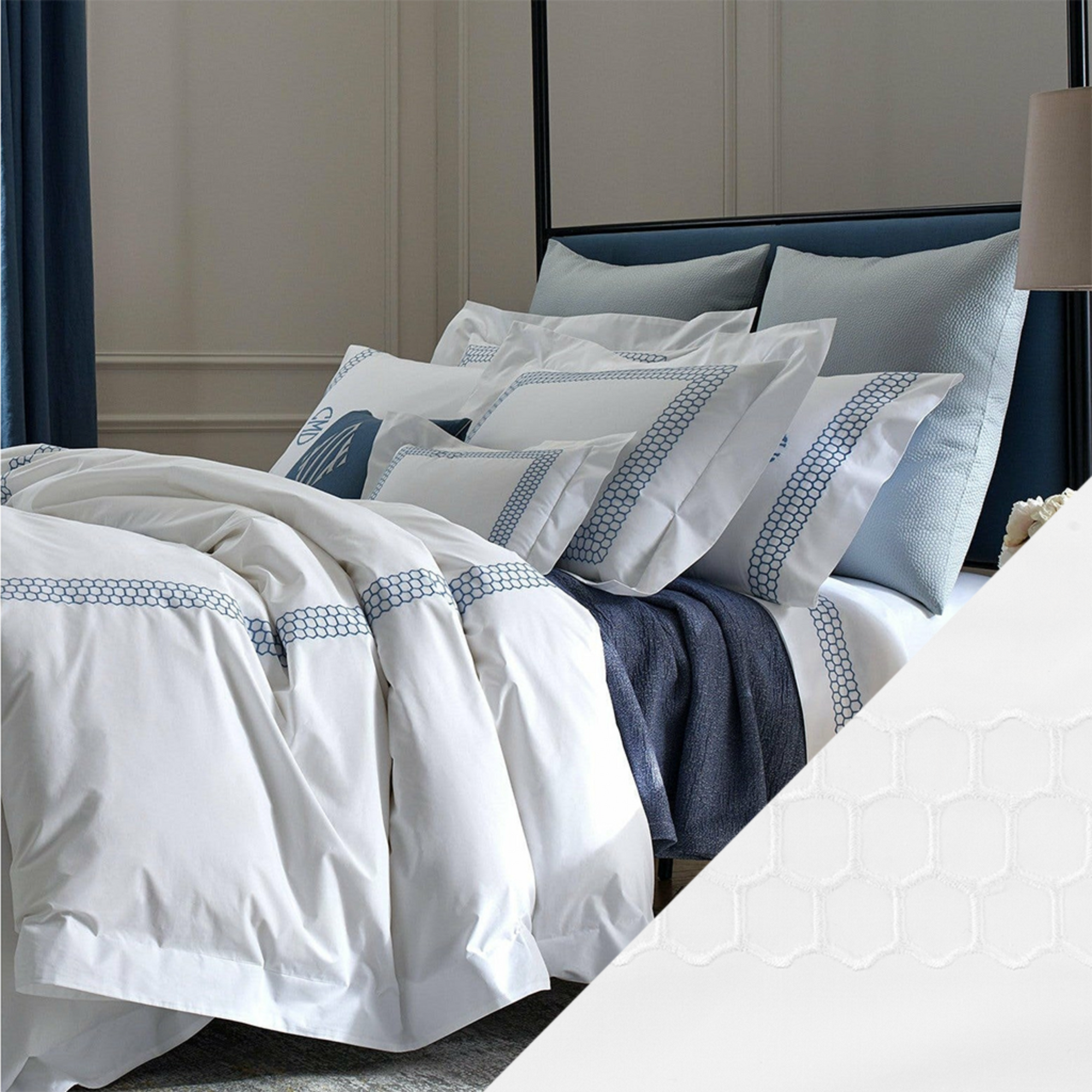 Full Image of Matouk Liana Bedding in White Color