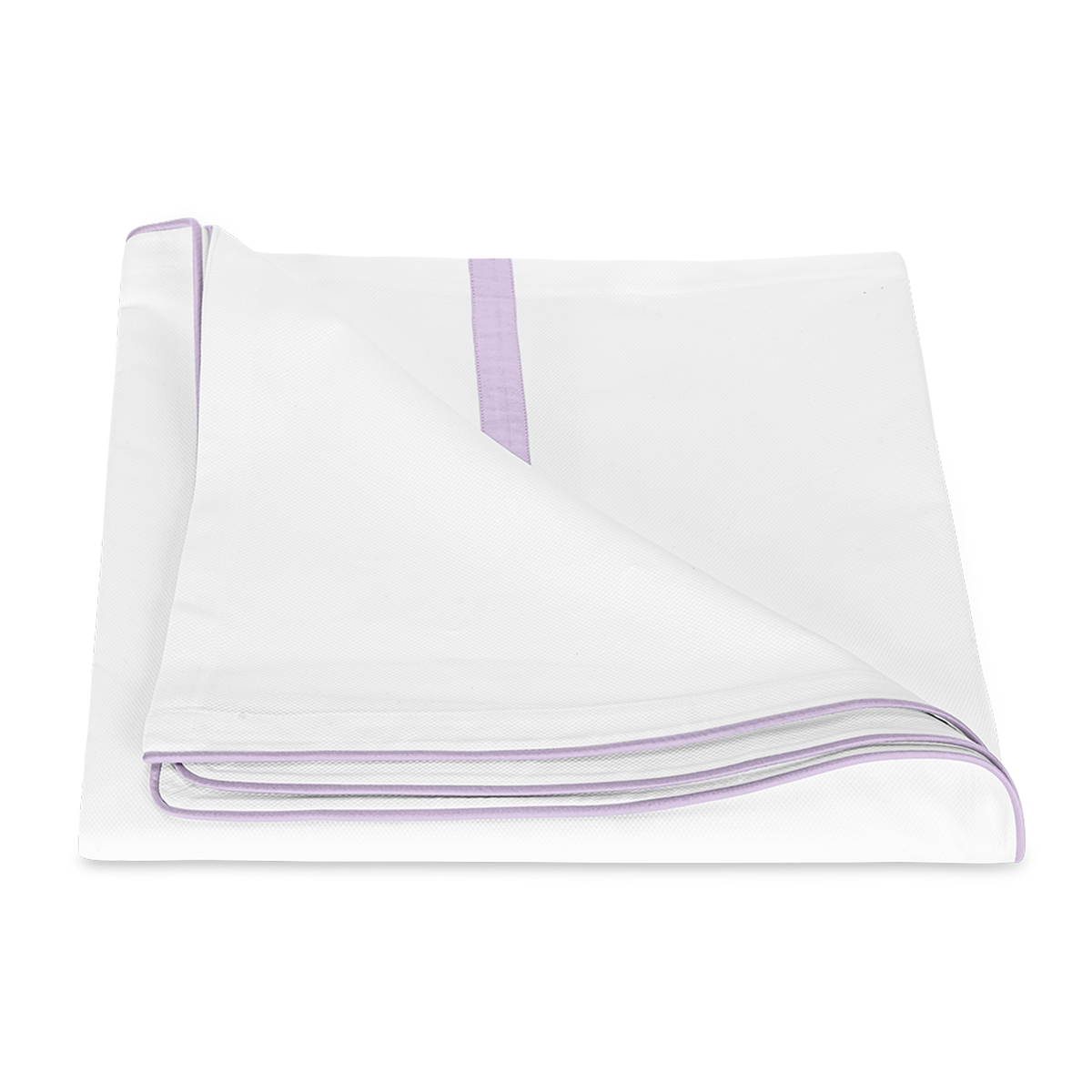 Folded Duvet Cover of Matouk Louise Pique Bedding in Color Violet