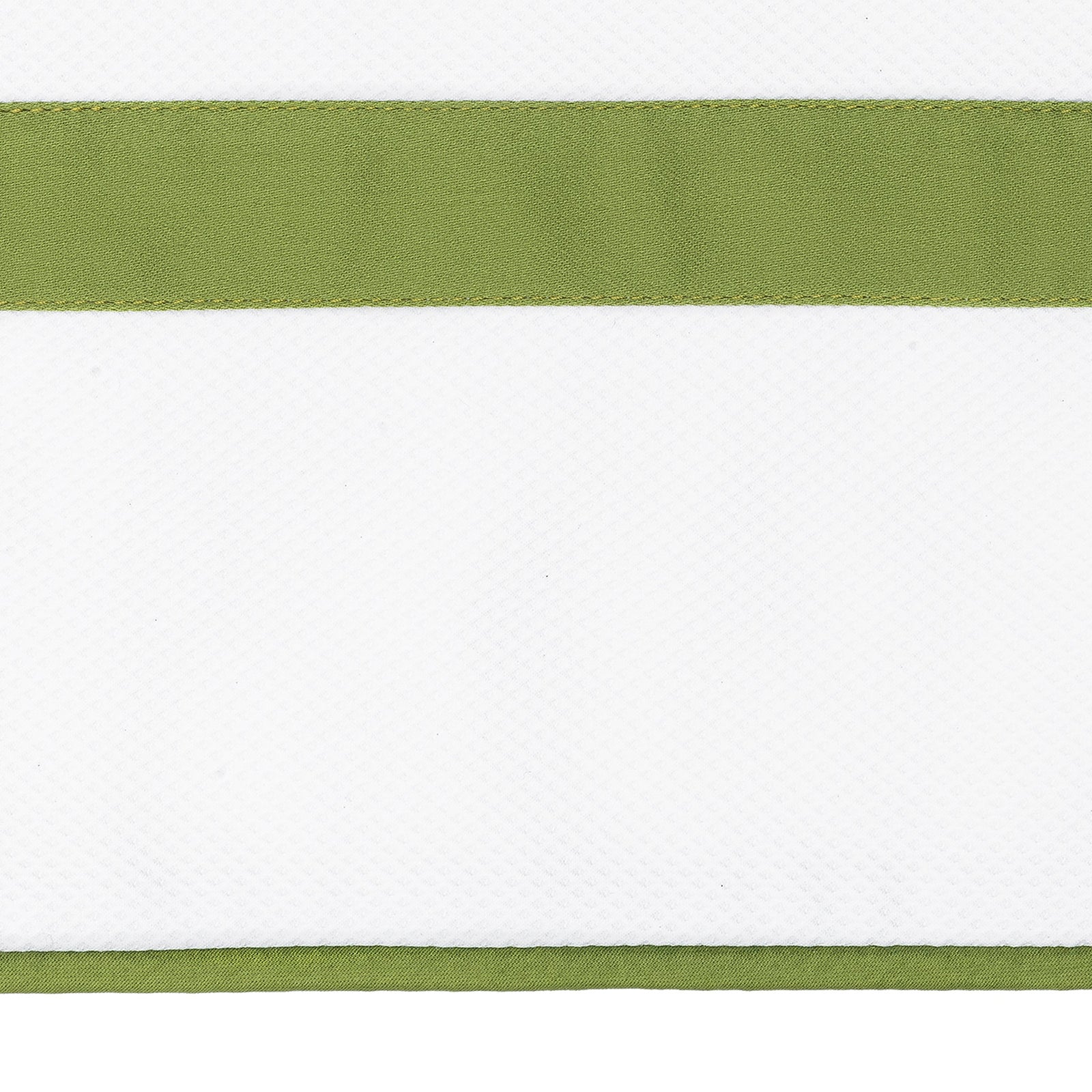 Bed Dressed in Matouk Louise Pique Bedding with Swatch in Color Grass