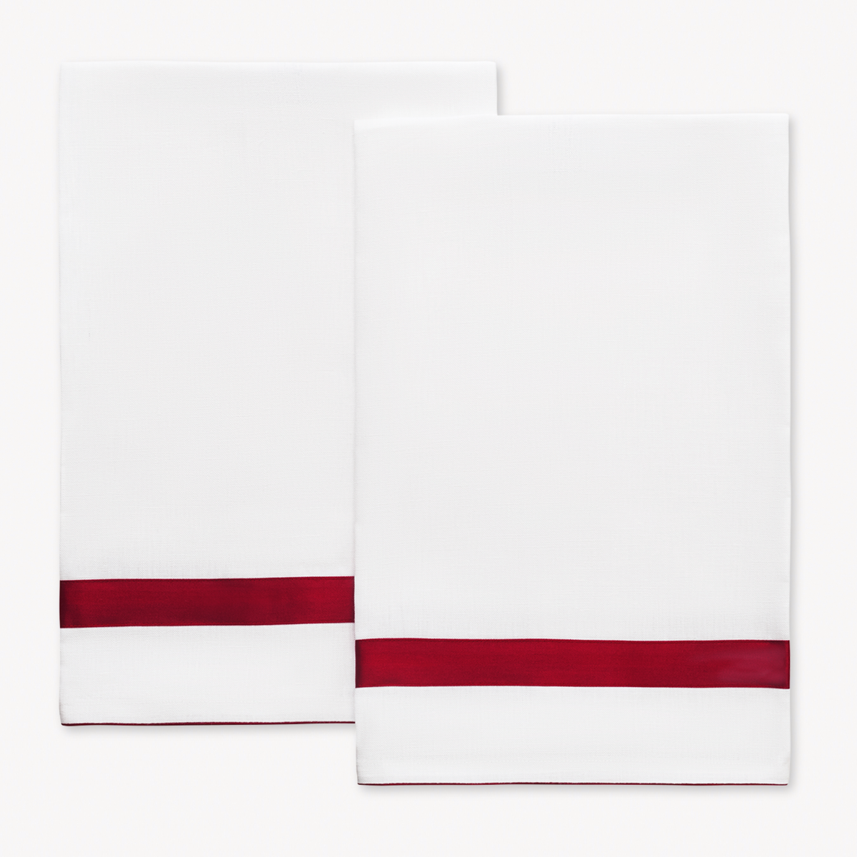 Pair of Matouk Lowell Guest Towels in Scarlet