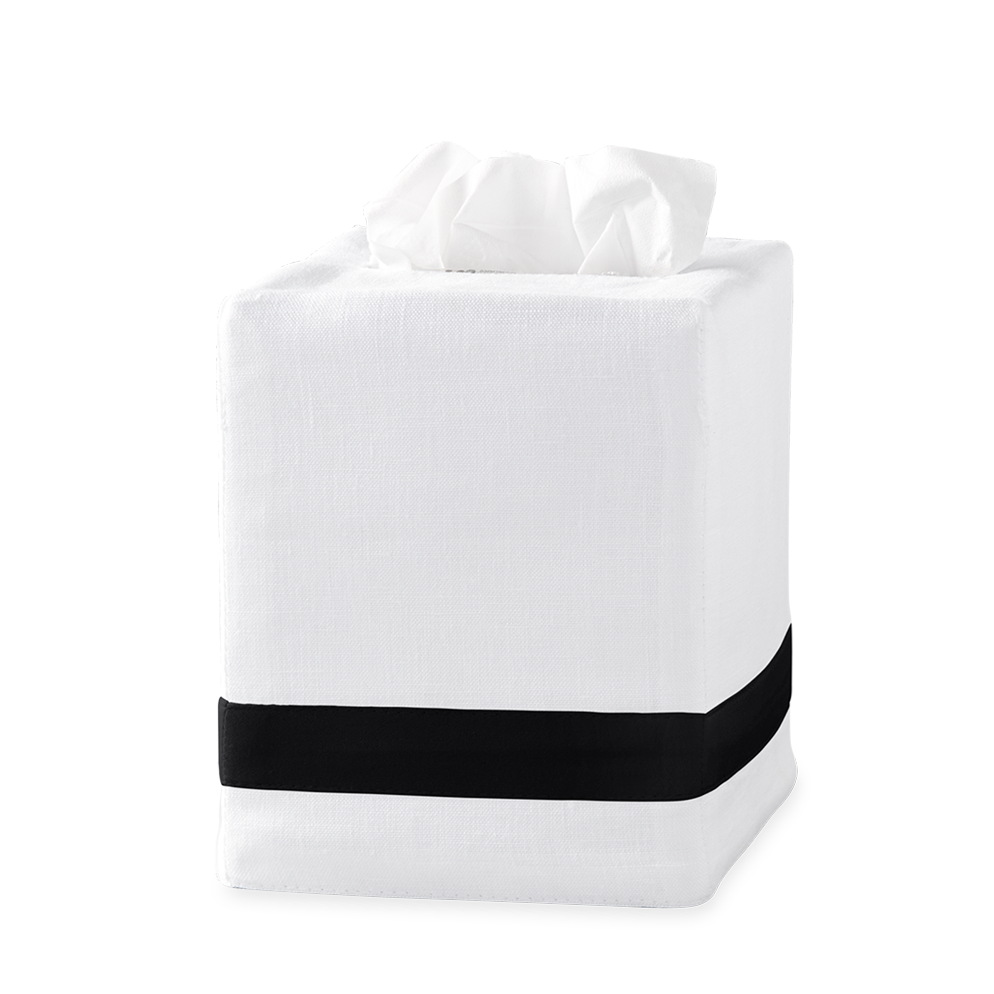Silo Image of Matouk Lowell Tissue Box Cover in Color Black
