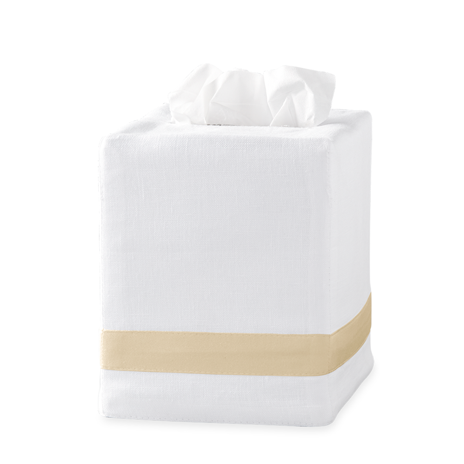 Silo Image of Matouk Lowell Tissue Box Cover in Color Champagne