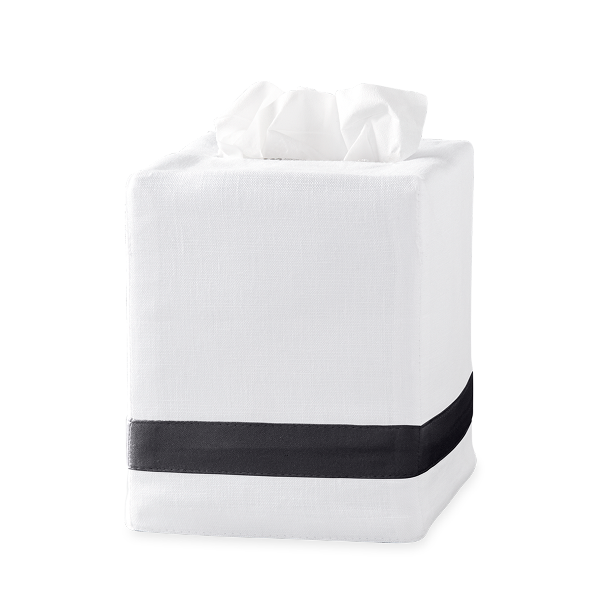 Silo Image of Matouk Lowell Tissue Box Cover in Color Charcoal