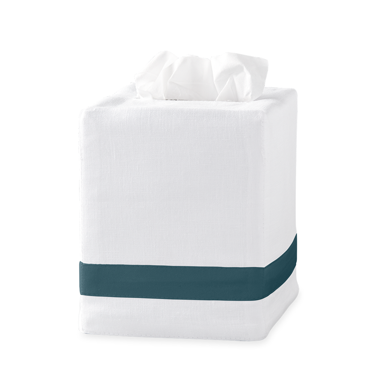 Silo Image of Matouk Lowell Tissue Box Cover in Color Deep Jade