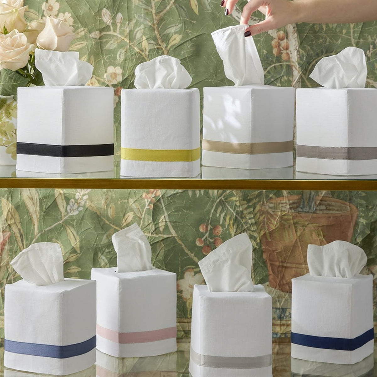 Different Colors of Matouk Lowell Tissue Box Cover