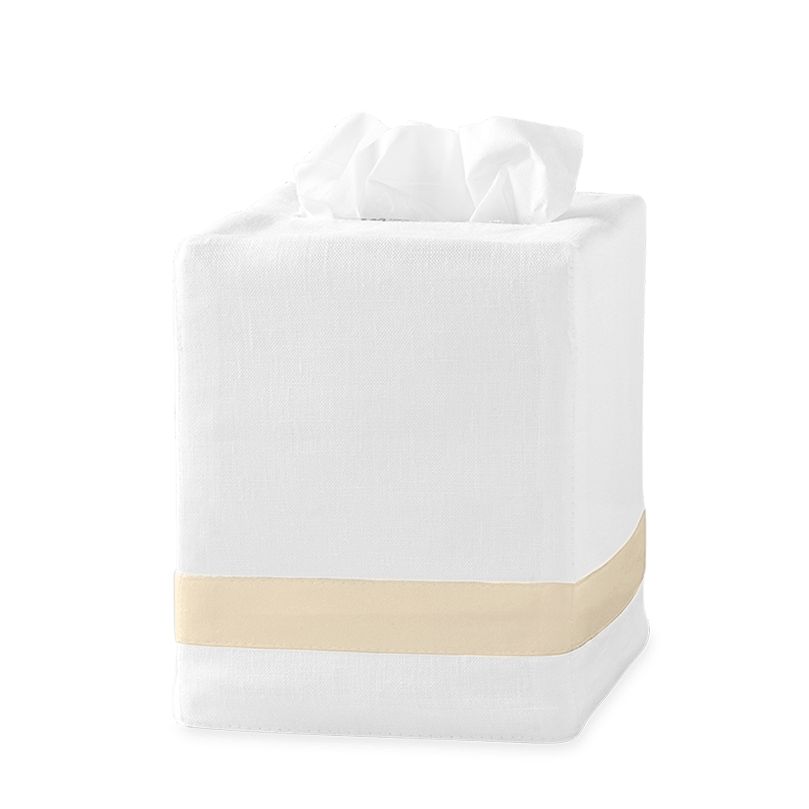 Silo Image of Matouk Lowell Tissue Box Cover in Color Dune